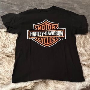 Harley-Davidson Black and Orange Short Sleeve Tee